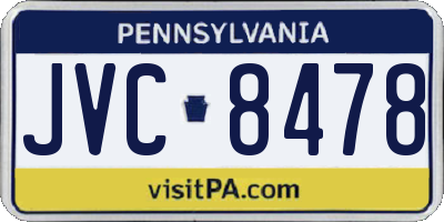 PA license plate JVC8478