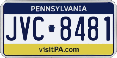PA license plate JVC8481