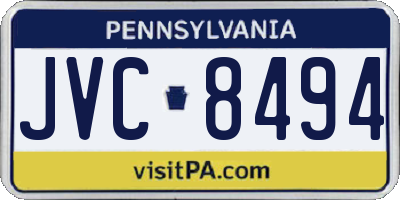 PA license plate JVC8494
