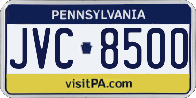 PA license plate JVC8500