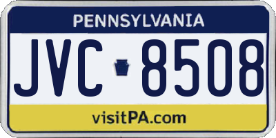 PA license plate JVC8508