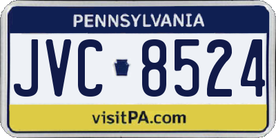 PA license plate JVC8524