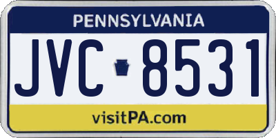 PA license plate JVC8531