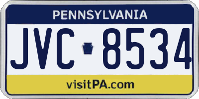 PA license plate JVC8534