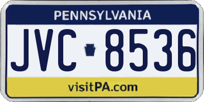 PA license plate JVC8536