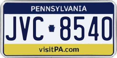 PA license plate JVC8540