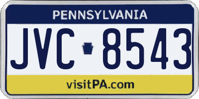 PA license plate JVC8543