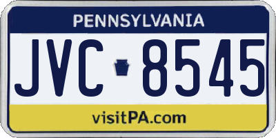 PA license plate JVC8545