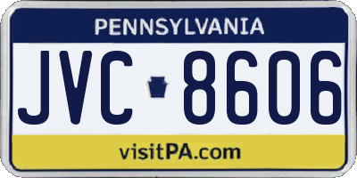 PA license plate JVC8606