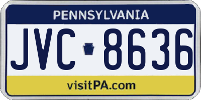 PA license plate JVC8636