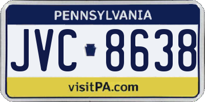 PA license plate JVC8638