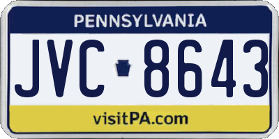 PA license plate JVC8643