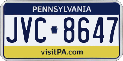 PA license plate JVC8647