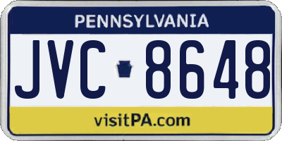 PA license plate JVC8648