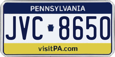PA license plate JVC8650