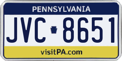 PA license plate JVC8651