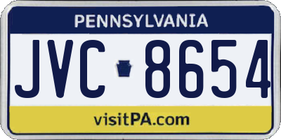 PA license plate JVC8654
