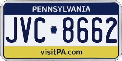 PA license plate JVC8662