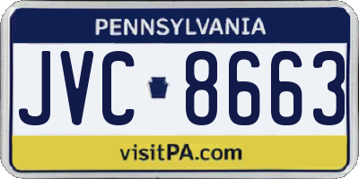 PA license plate JVC8663