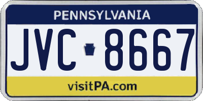 PA license plate JVC8667