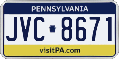PA license plate JVC8671