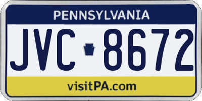 PA license plate JVC8672