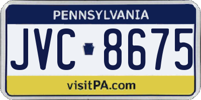 PA license plate JVC8675