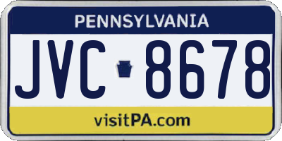 PA license plate JVC8678