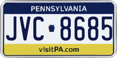 PA license plate JVC8685