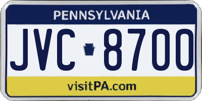 PA license plate JVC8700