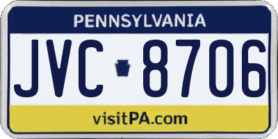 PA license plate JVC8706