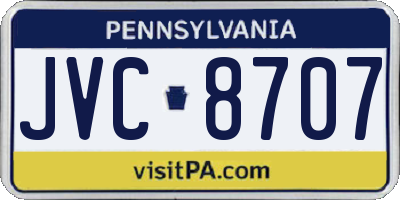 PA license plate JVC8707