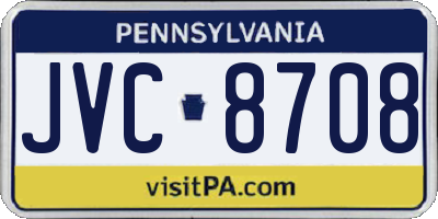 PA license plate JVC8708