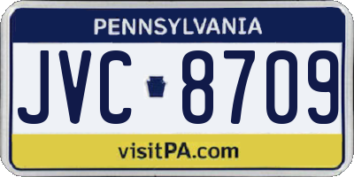 PA license plate JVC8709