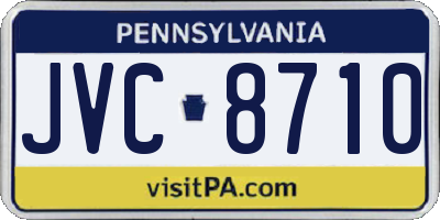 PA license plate JVC8710