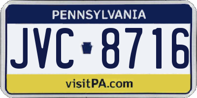 PA license plate JVC8716
