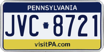 PA license plate JVC8721