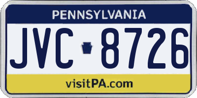 PA license plate JVC8726