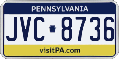PA license plate JVC8736