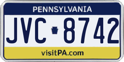PA license plate JVC8742