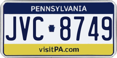 PA license plate JVC8749