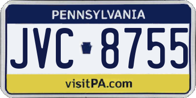 PA license plate JVC8755