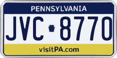 PA license plate JVC8770