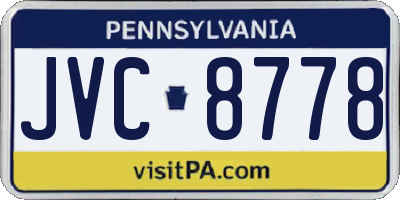 PA license plate JVC8778