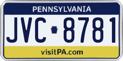 PA license plate JVC8781