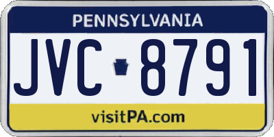 PA license plate JVC8791