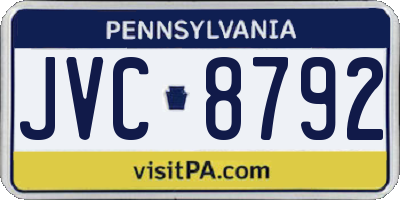 PA license plate JVC8792