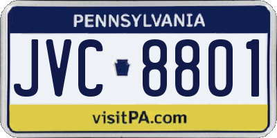 PA license plate JVC8801