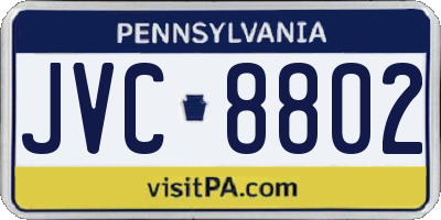 PA license plate JVC8802