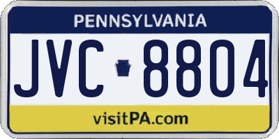 PA license plate JVC8804
